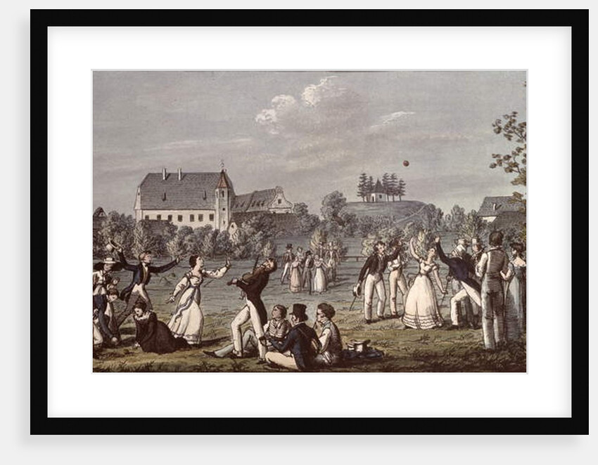 Ball Games at Atzenbrugg with Franz Schubert and friends seated in the foreground by Leopold Kupelwieser