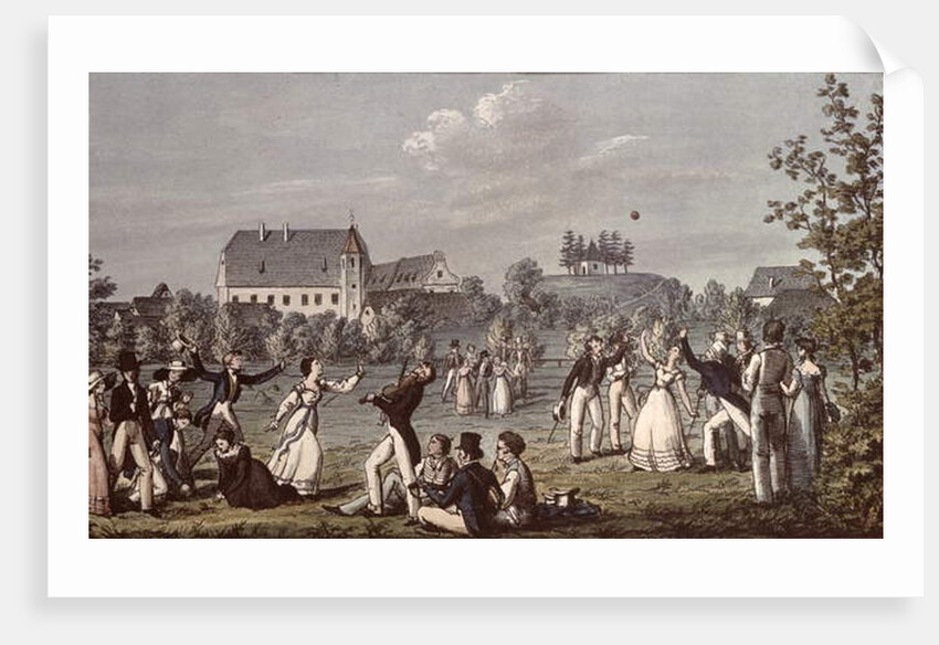 Ball Games at Atzenbrugg with Franz Schubert and friends seated in the foreground by Leopold Kupelwieser