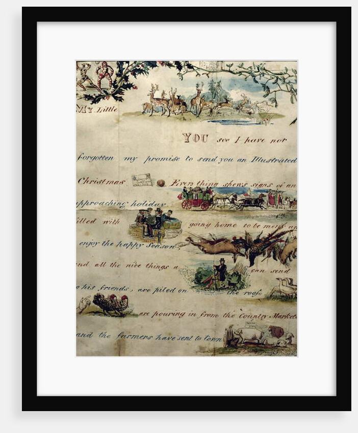 A Christmas letter written with pictograms by John Everett Millais