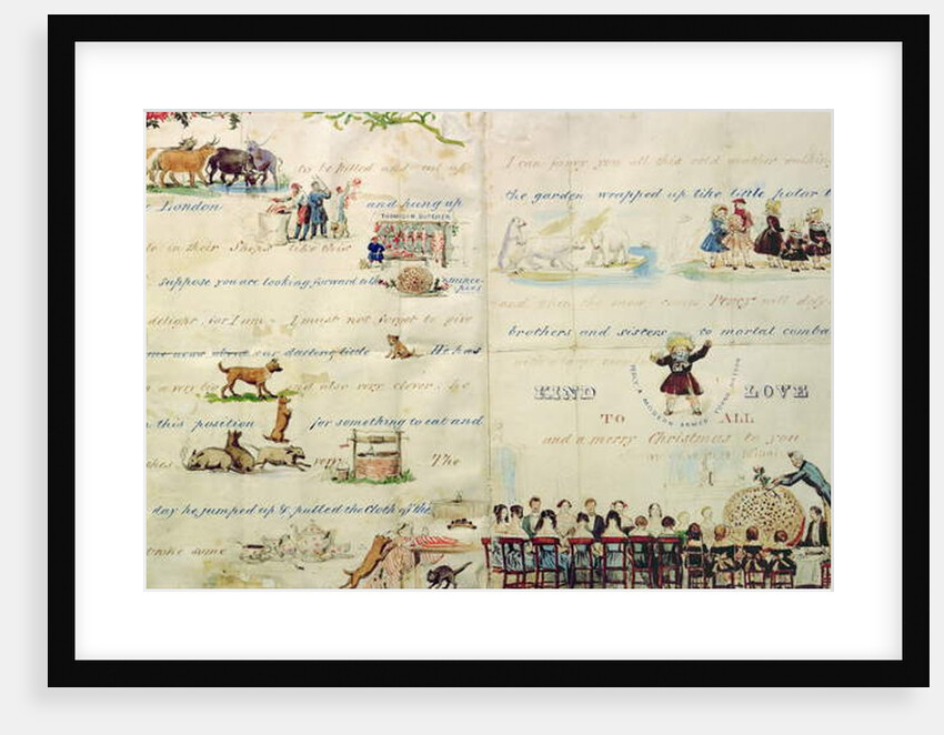 A Christmas letter written with pictograms by John Everett Millais