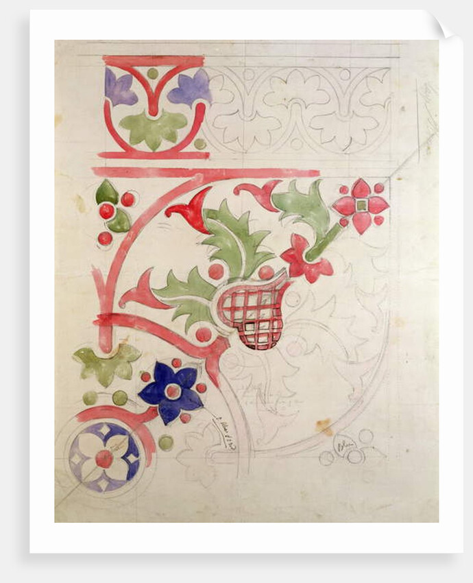 Floral design for the House of Lords' Library by Augustus Welby Northmore Pugin