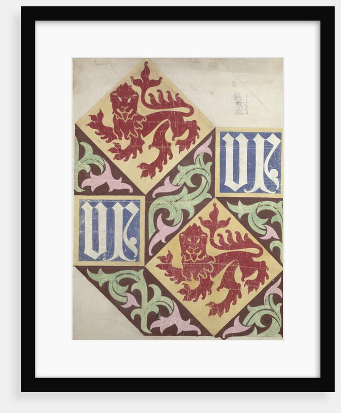 Floor design for the Houses of Parliament by Augustus Welby Northmore Pugin