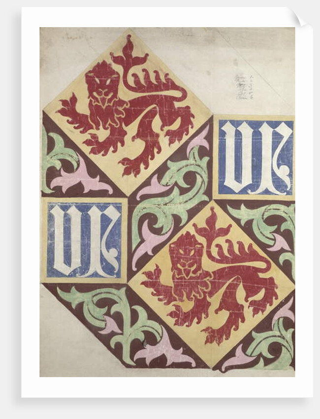 Floor design for the Houses of Parliament by Augustus Welby Northmore Pugin