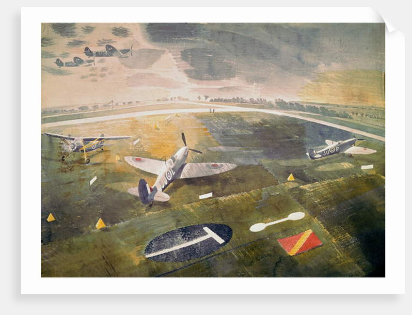 R.A.F. planes on an airfield, 1942 by Eric Ravilious