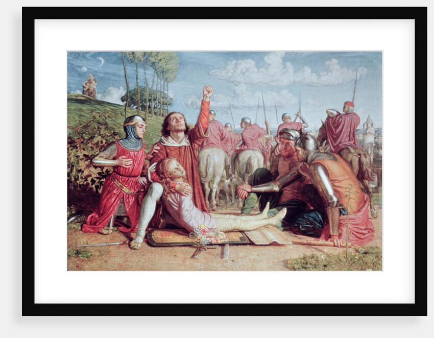 Rienzi Vowing to Obtain Justice for the Death of his Young Brother, Slain in a Skirmish between the Colonna and Orsini Factions by William Holman Hunt