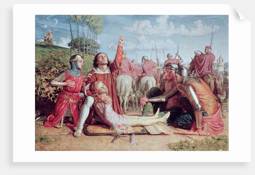 Rienzi Vowing to Obtain Justice for the Death of his Young Brother, Slain in a Skirmish between the Colonna and Orsini Factions by William Holman Hunt