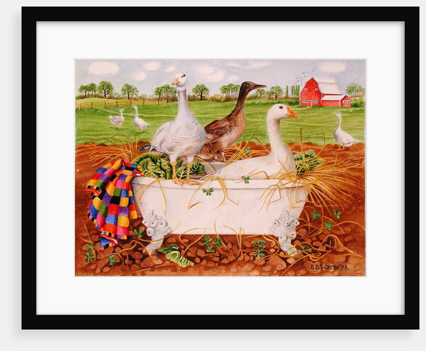 Geese in Bathtub, 1998 by E.B. Watts