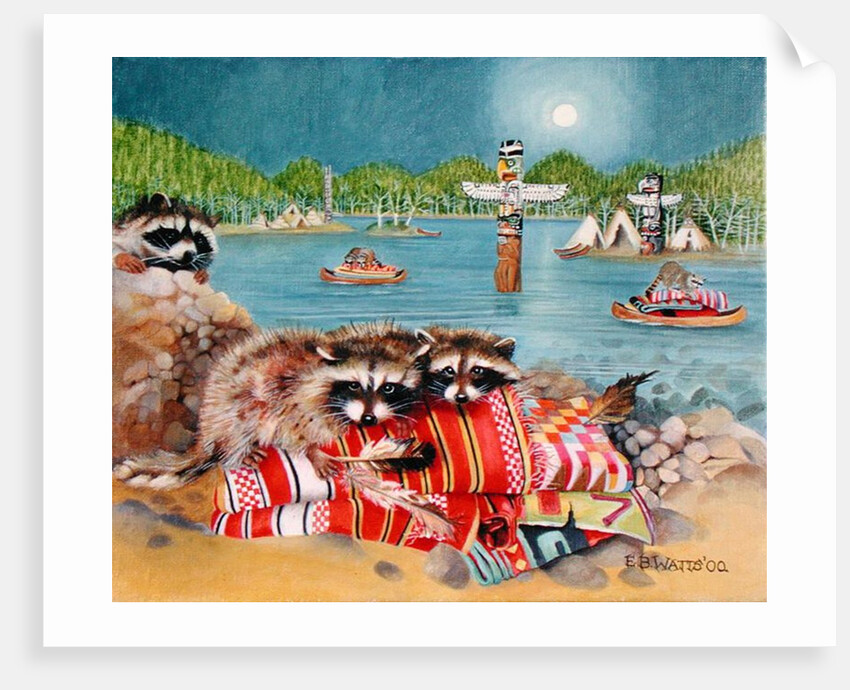Racoons, 2000 by E.B. Watts