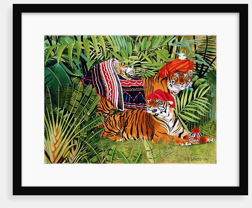 Tiger family with Thai Clothes, 2004 by E.B. Watts