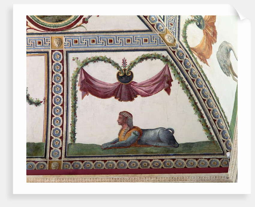 The 'Camera con Fregio di Amorini' detail of a sphinx, 1520s by Giulio Romano