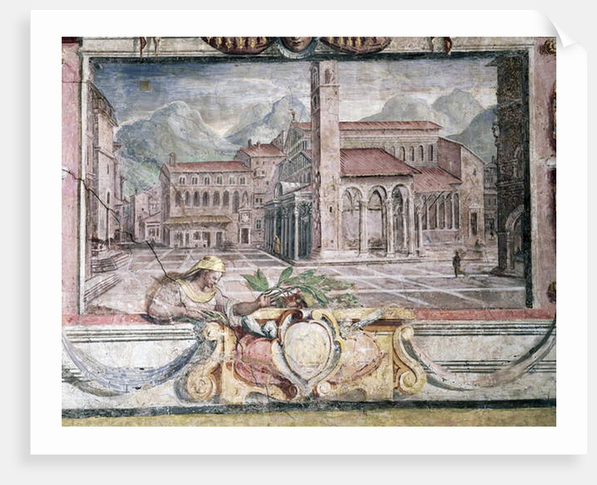 Bedroom, detail of frieze depicting towns under Medici rule, Pistoia, 1564-75 by Nanni di B. Bigio & Bartolomeo Ammannati (1511-92)