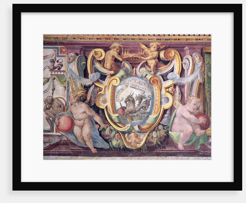 The 'Sala del Granduca di Toscana' detail of the frieze depicting the signs of the zodiac, Capricorn, the emblem of Francesco de'Medici 1564-75 by Nanni di B. Bigio & Bartolomeo Ammannati (1511-92)
