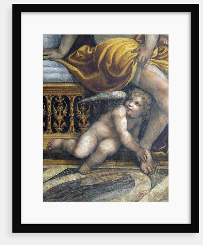 The 'Sala delle Nozze di Alessandro e Rossana' and Roxanne) detail of a putto hiding by Roxanne's feet, c.1513 by Giovanni Antonio Bazzi Sodoma