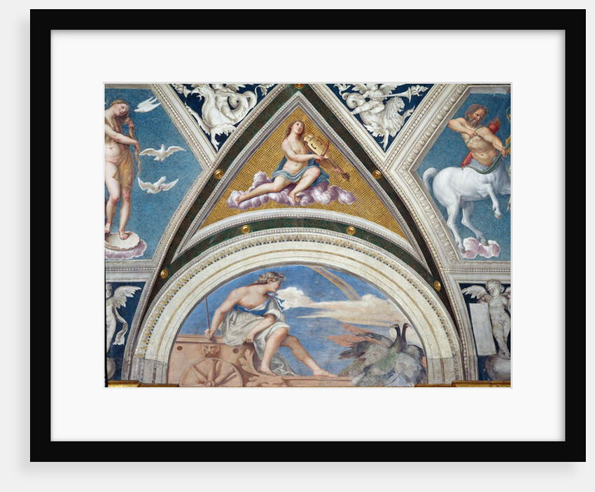 The 'Loggia della Galatea' detail of vault decoration depicting Juno on her chariot and a violinist, 1506 by Sebastiano del Piombo