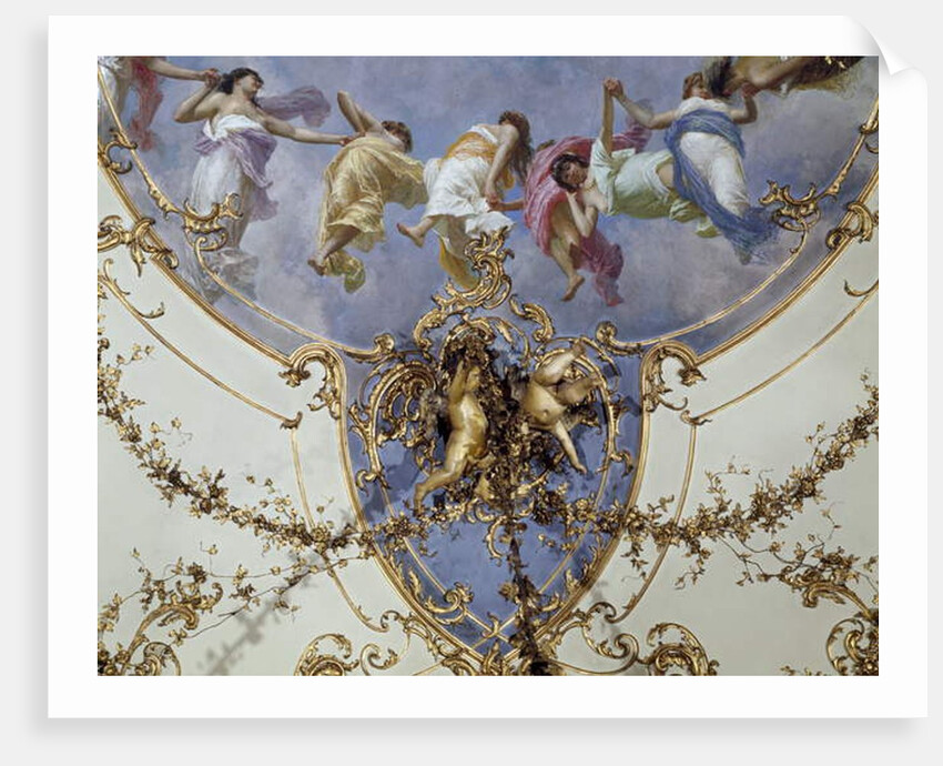 The 'Sala di Rappresentanza' detail of fresco depicting dancing nymphs by Italian School