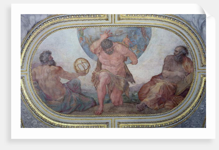Hercules Supporting the World Flanked by Euclid and Ptolemy by Annibale Carracci