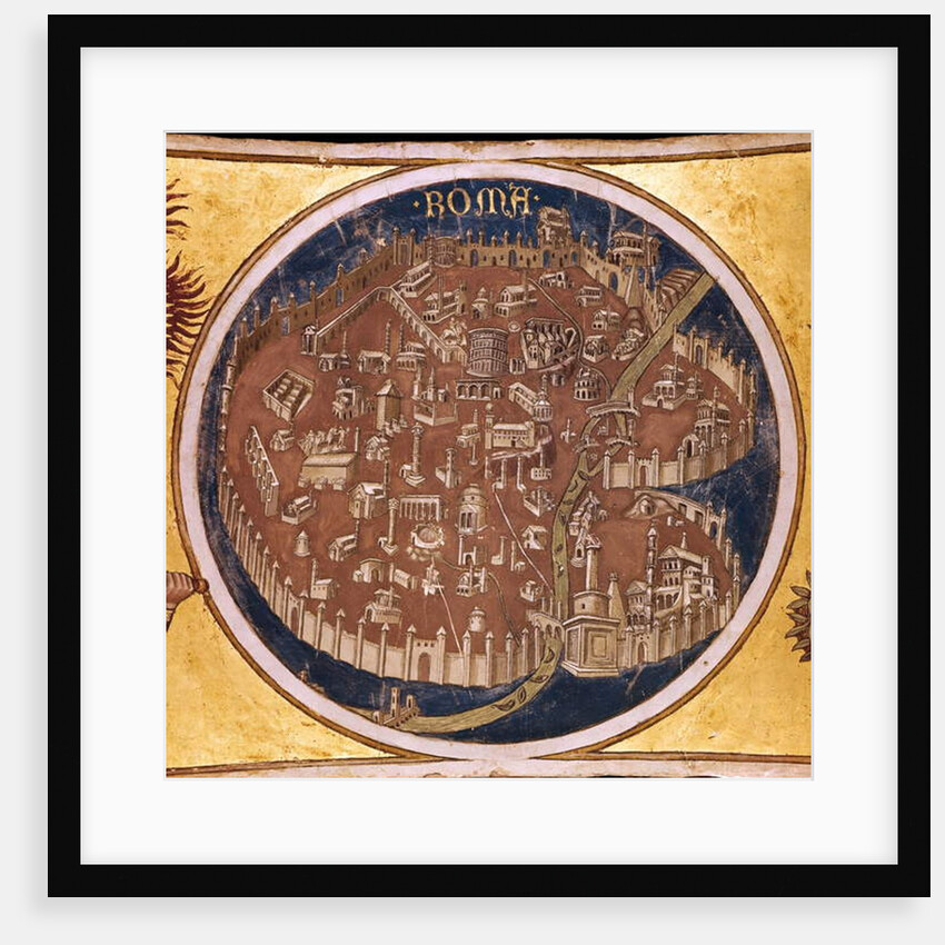 Perspective map of Rome with the monuments of antiquity, 1414 by Taddeo di Bartolo