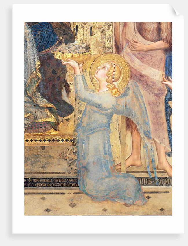 Maesta: Angel Offering Flowers to the Virgin, 1315 by Simone Martini