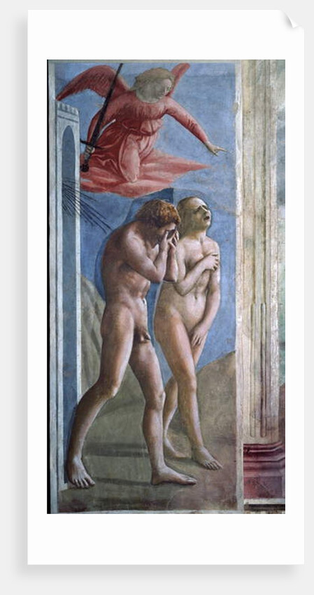 Adam and Eve hunt out of Heaven. by Tommaso Masaccio