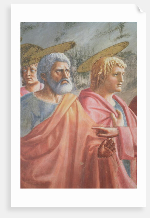 Tribute Money: St Peter commanded by Christ to catch a fish, also St. John the Evangelist, c.1427 by Tommaso Masaccio