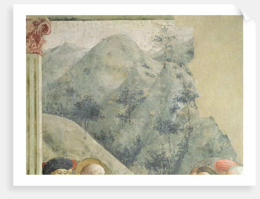 St. Peter Preaching in Jerusalem: Hilly Landscape, c.1427 by Tommaso Masolino da Panicale