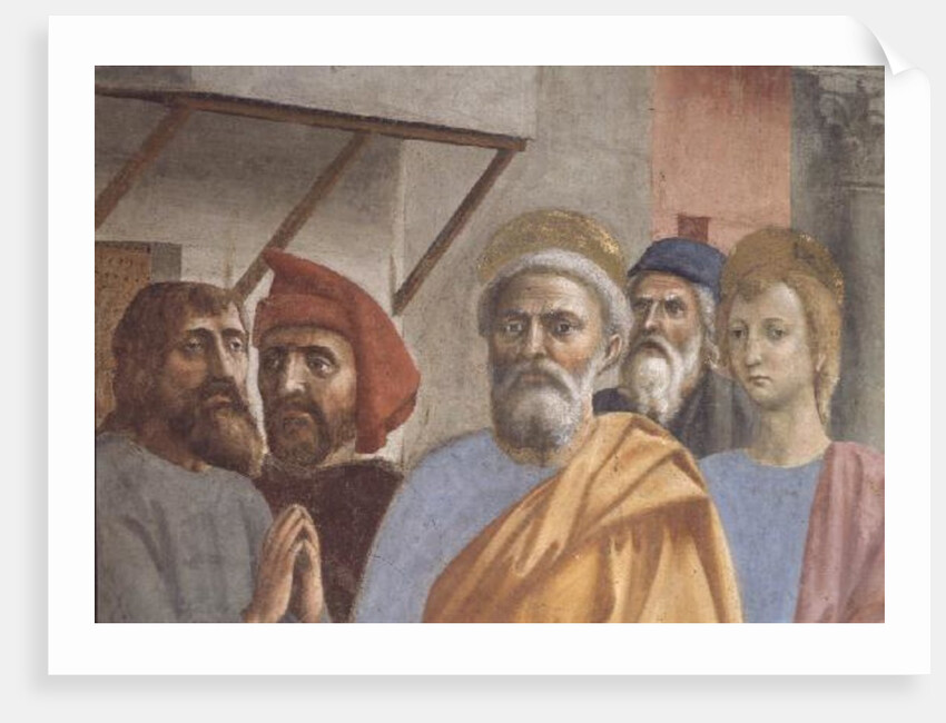 St. Peter Healing With His Shadow: detail of St. Peter, c.1427 by Tommaso Masaccio