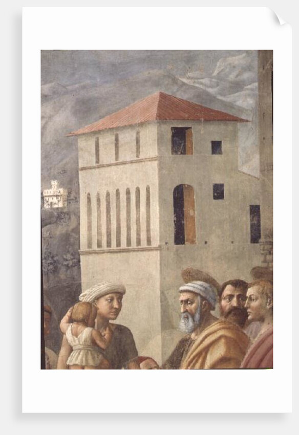 St. Peter Distributing the Common Goods of the Church, and the Death of Ananias,, c.1427 by Tommaso Masaccio