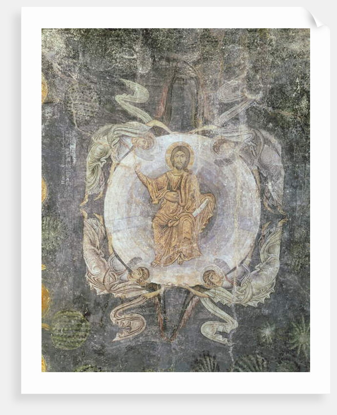 Christ in Majesty surrounded by four angels, ceiling painting, 11th-14th century by Byzantine Byzantine