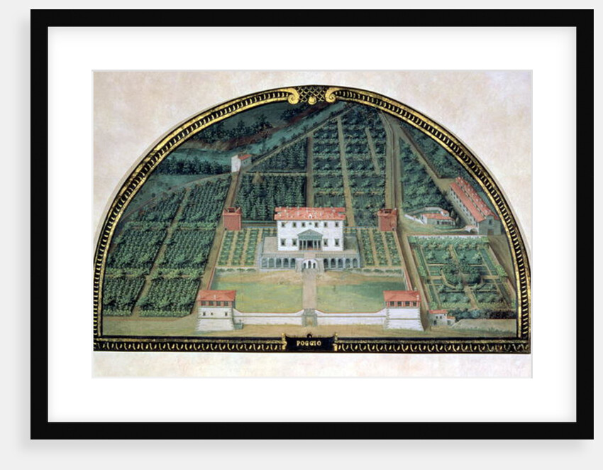 Villa Poggio a Caiano from a series of lunettes depicting views of the Medici villas, 1599 by Giusto Utens