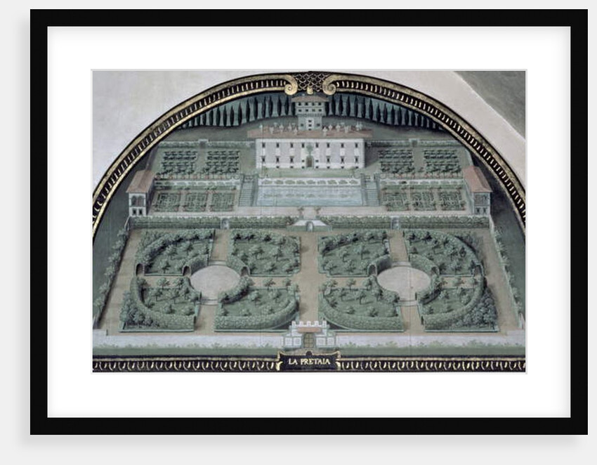 Villa della Pretaia from a series of lunettes depicting views of the Medici villas, 1599 by Giusto Utens