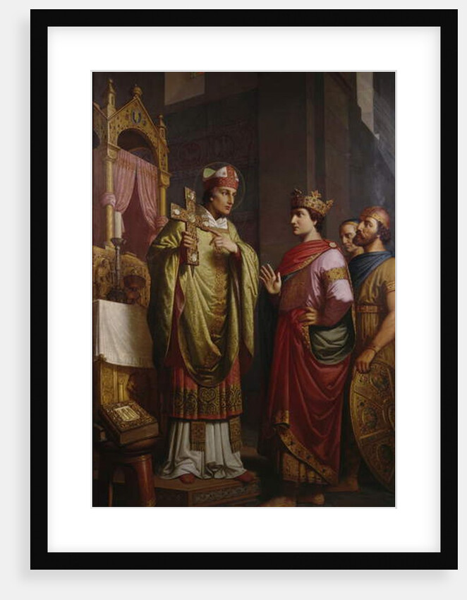 Bishop Bernward shows Emperor Otto III his Cross by School German