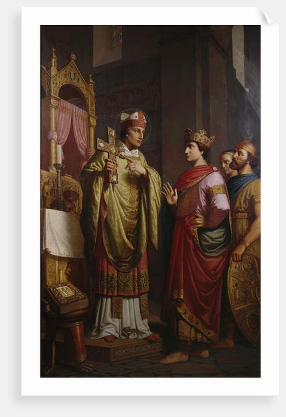 Bishop Bernward shows Emperor Otto III his Cross by School German