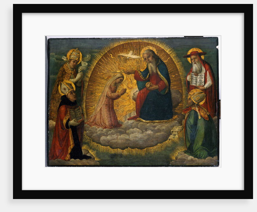 Mary before God the Father, watched by the four Church Fathers by Italian School