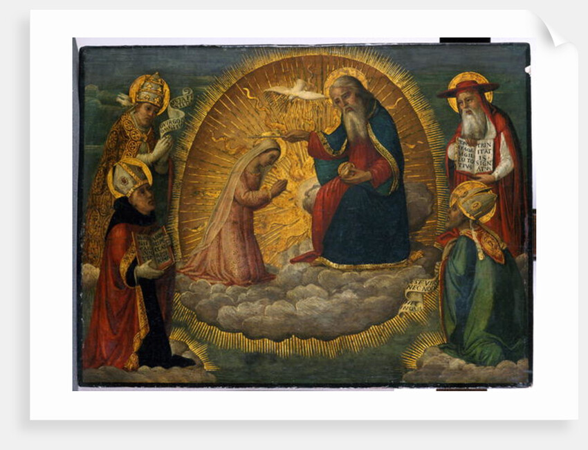 Mary before God the Father, watched by the four Church Fathers by Italian School