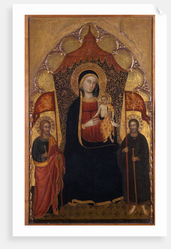 Enthroned Madonna and Child with the Apostle Jacob the Elder and St. Ranieri, c.1410-20 by Turino Vanni