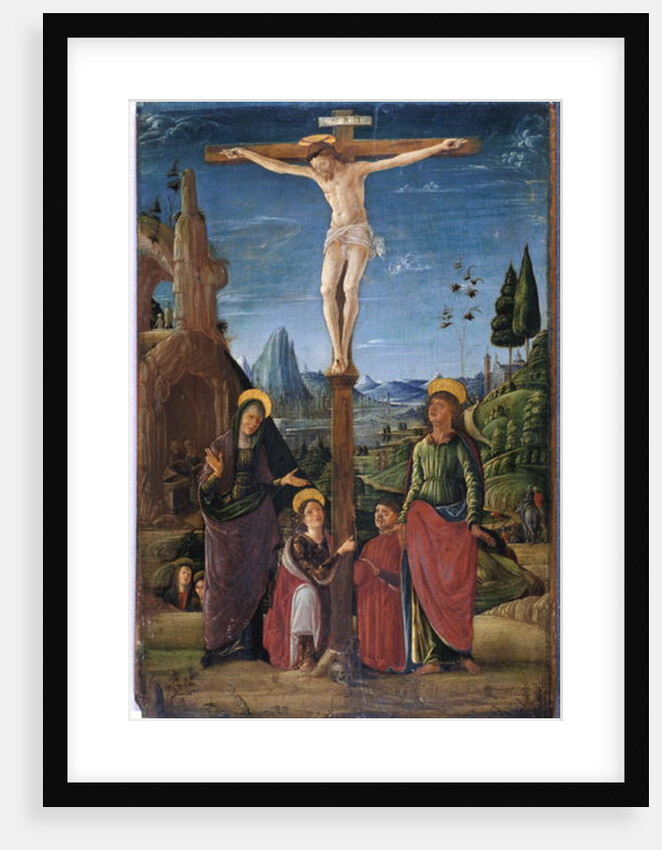 The Crucifixion with Mary, John, Mary Magdalene and a benefactor, c.1480 by Lorenzo Costa