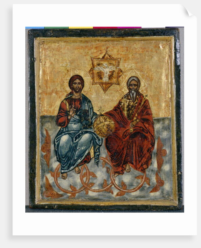 Icon from Crete depicting the Holy Trinity by Greek School