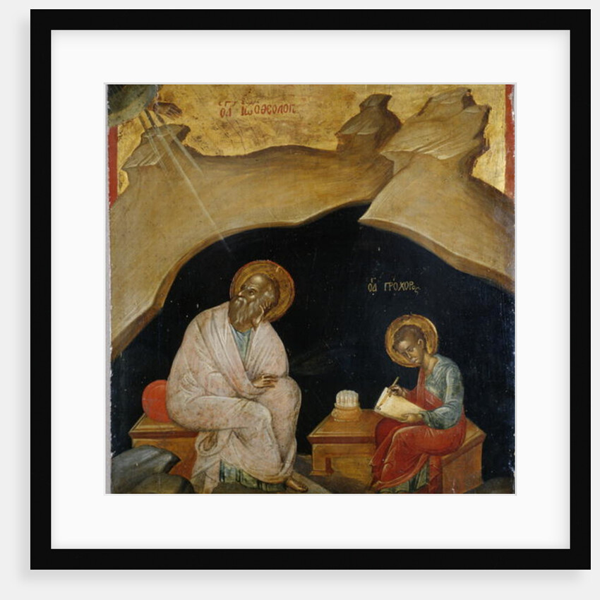 St. John the Evangelist with his scribe Prochoros by Greek School