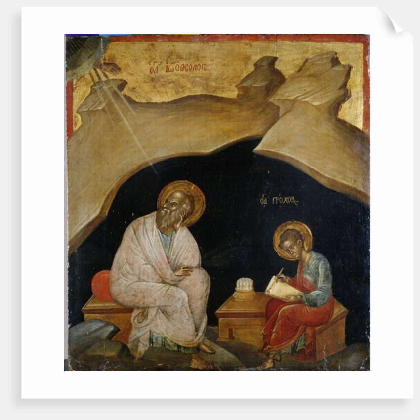 St. John the Evangelist with his scribe Prochoros by Greek School