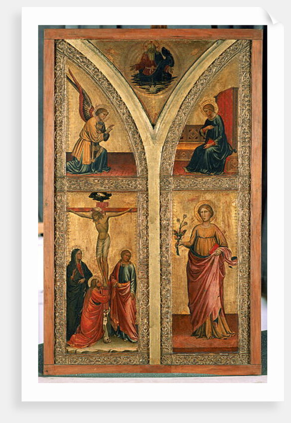Altar wing depicting the Crucifixion, St. Dorothy and other saints, c.1420 by Di Mariotto Nardo