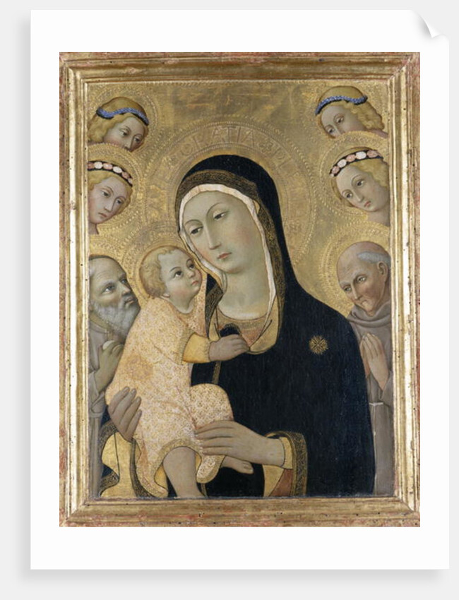 Madonna and Child with Angels and Saints, c.1450 by Sano di also Ansano di Pietro di Mencio Pietro