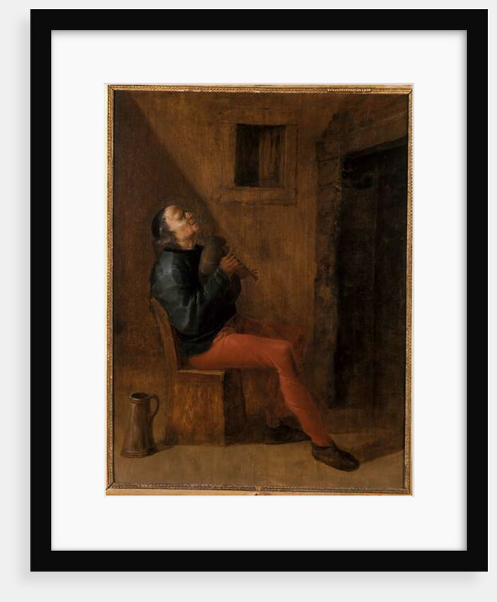 Old bagpipe player by Netherlandish School