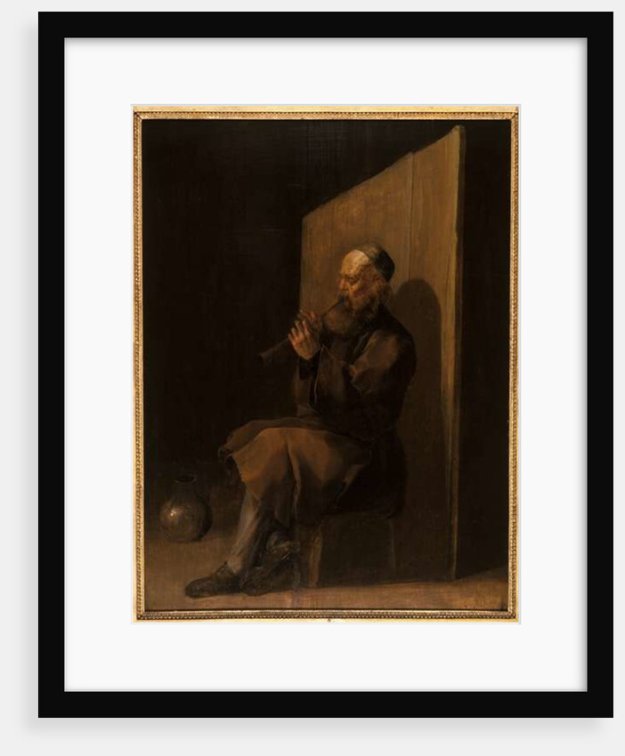 Old flute player by Netherlandish School