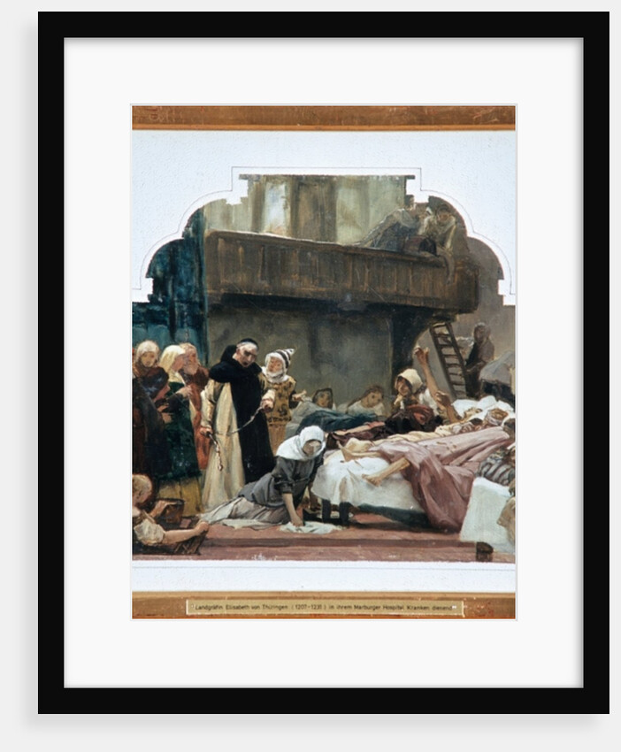 Study for St. Elisabeth and her confessor Conrad of Marburg in 1230 by Peter Johann Theodor Janssen