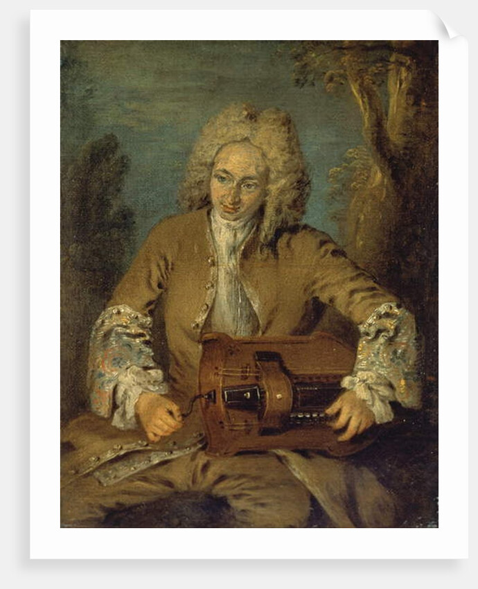 Man Playing a Hurdy-Gurdy by Jean Antoine Watteau