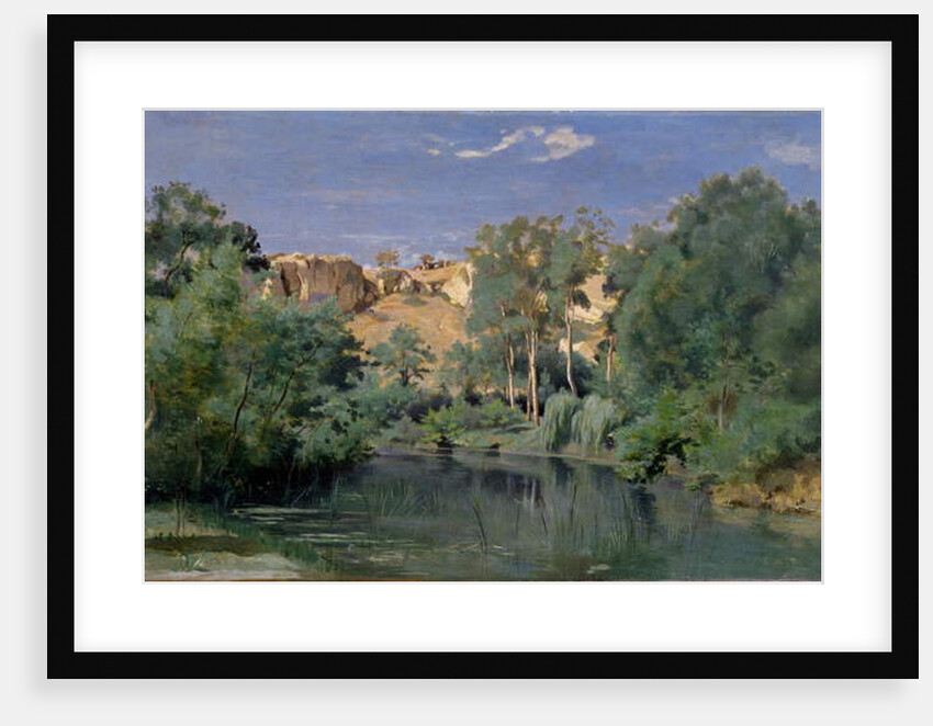 Wooded Landscape with a Pond, c.1830's by Jean Baptiste Camille Corot