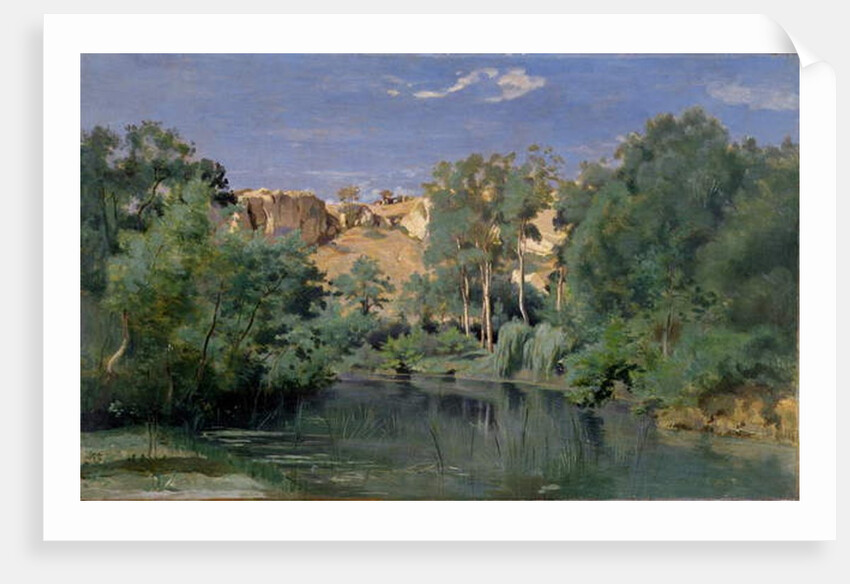 Wooded Landscape with a Pond, c.1830's by Jean Baptiste Camille Corot