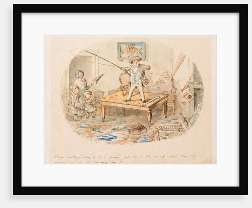 Mr Briggs contemplating a Day's Fishing by John Leech