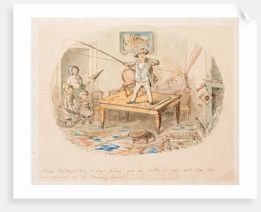 Mr Briggs contemplating a Day's Fishing by John Leech