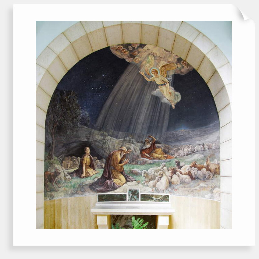 Angel of the Lord visits the Shepherds, Sanctuary of the Shepherd's Chapel, Bethlehem by Umberto Noni